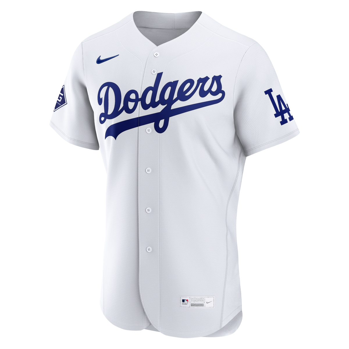 Los Angeles Dodgers Nike White Home Sponsor Patch Authentic Jersey