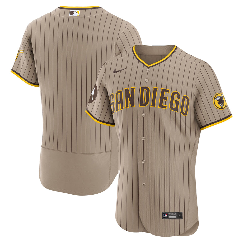 San Diego Padres Nike Khaki Alternate Sponsor Patch Authentic Jersey