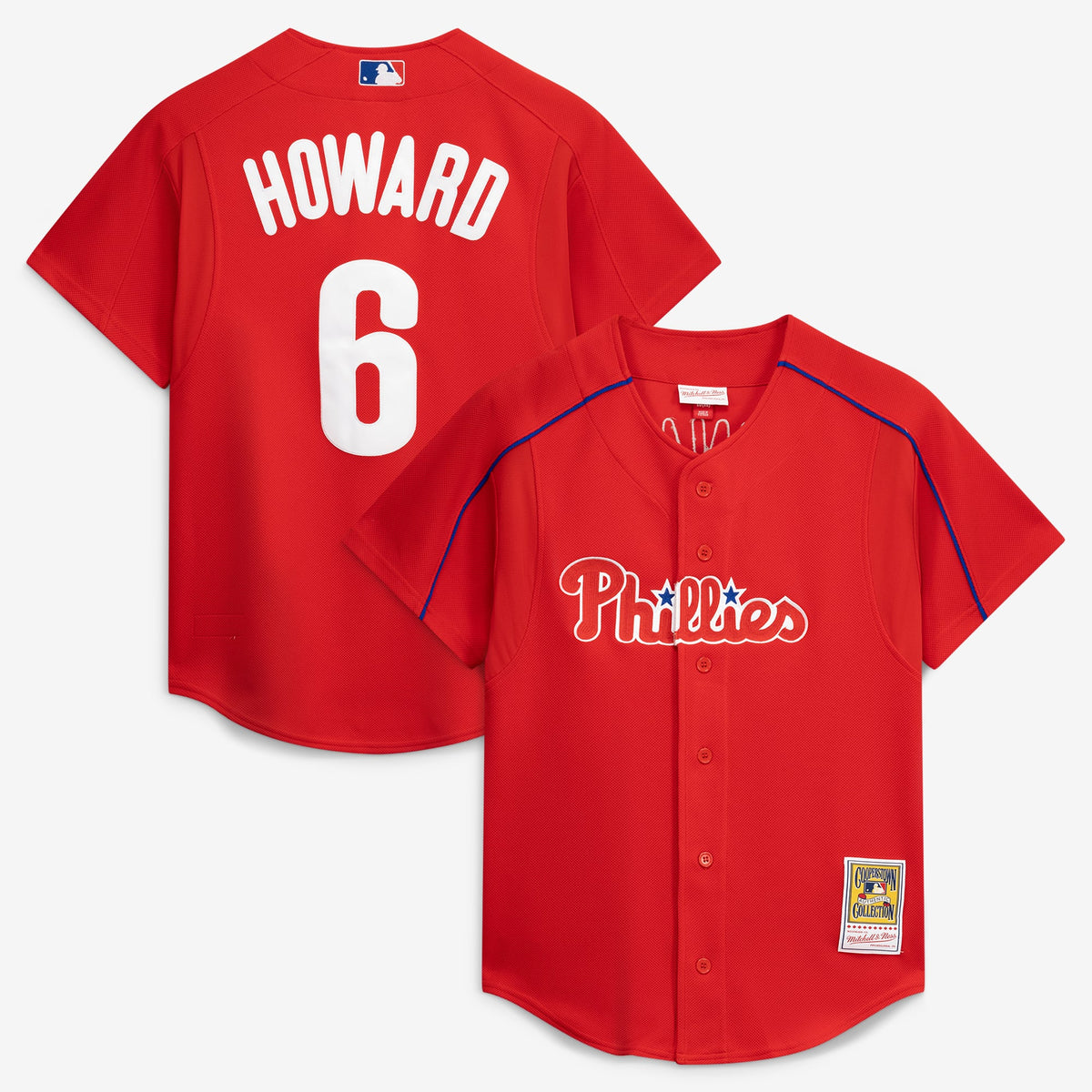 Philadelphia Phillies Ryan Howard Mitchell & Ness Red Cooperstown Collection Batting Practice Jersey
