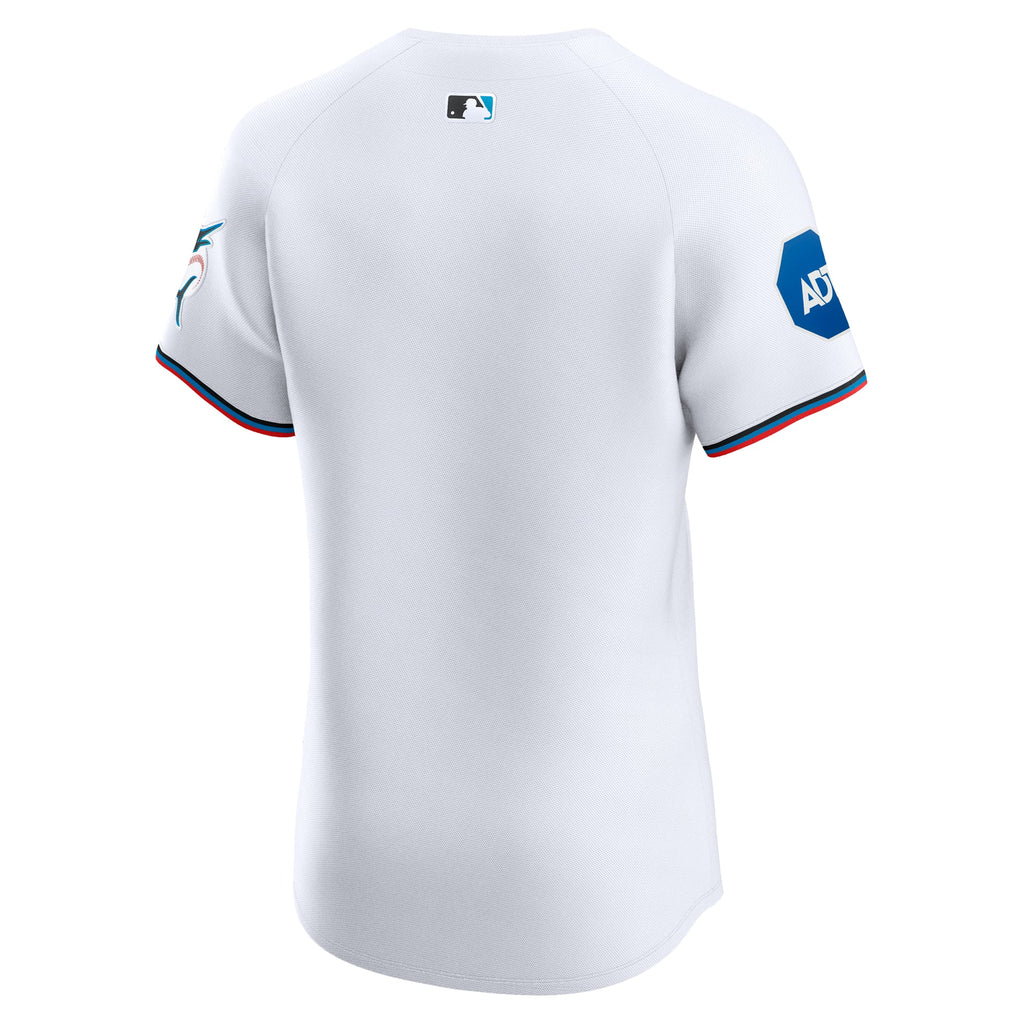 Miami Marlins Nike White Home Elite Patch Jersey