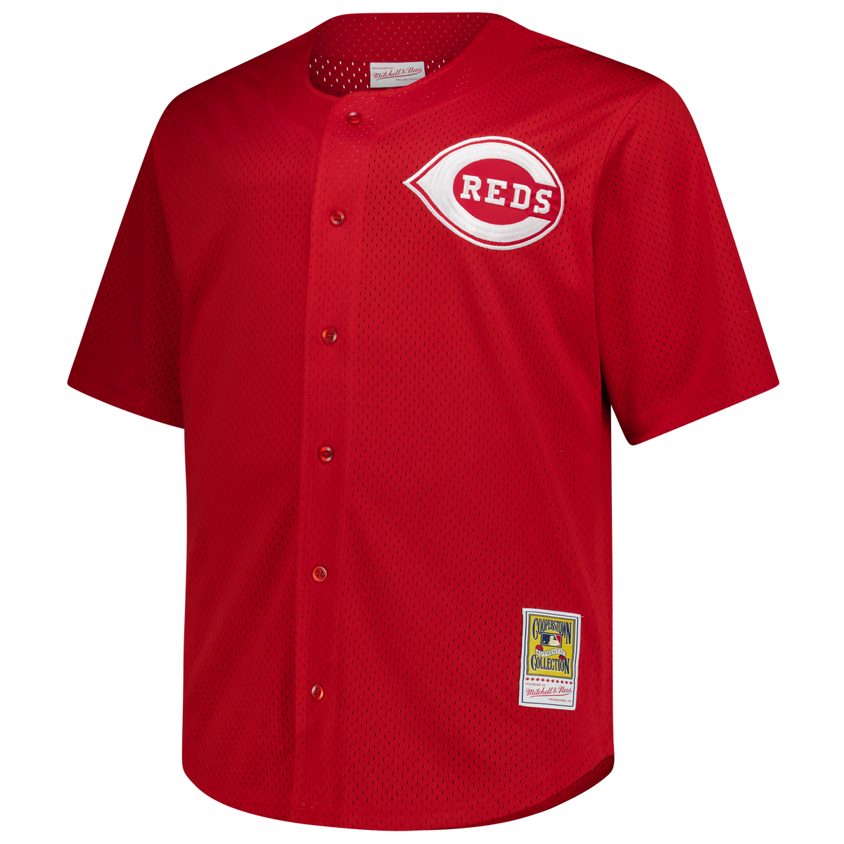 Cincinnati Reds Deion Sanders Mitchell & Ness Red Big & Tall Cooperstown Mesh Batting Practice Jersey