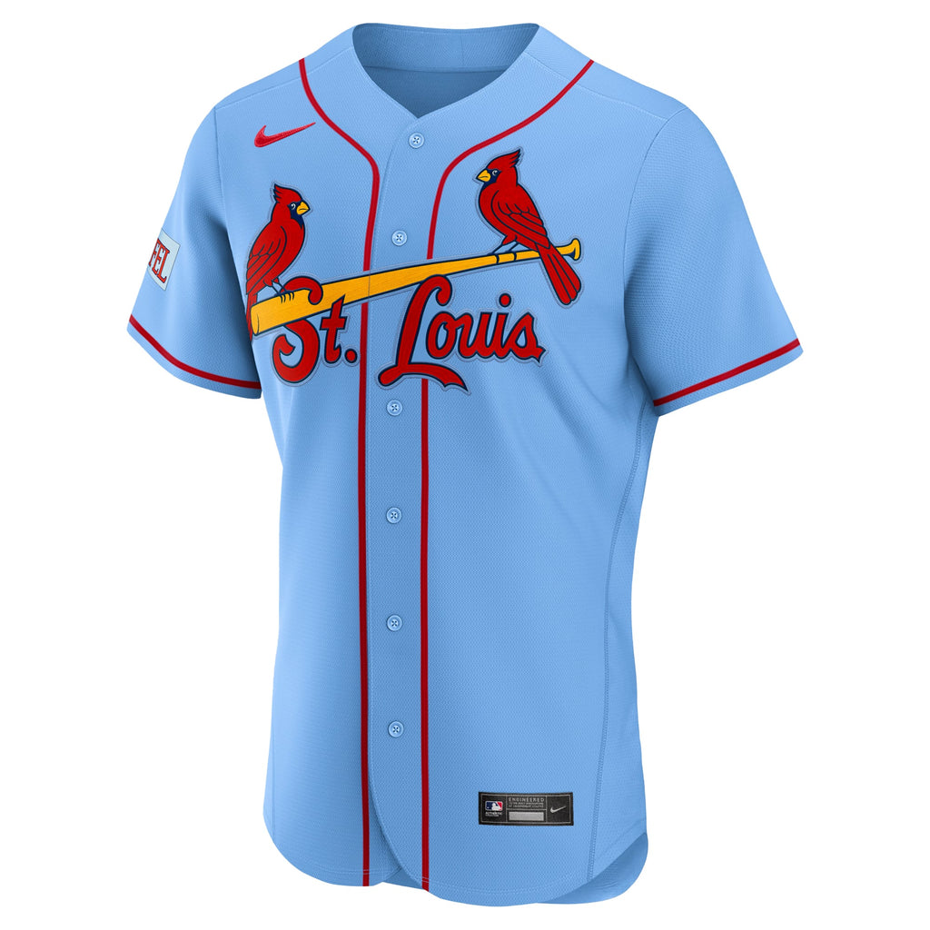 St. Louis Cardinals Nike Light Blue Alternate Sponsor Patch Authentic Jersey