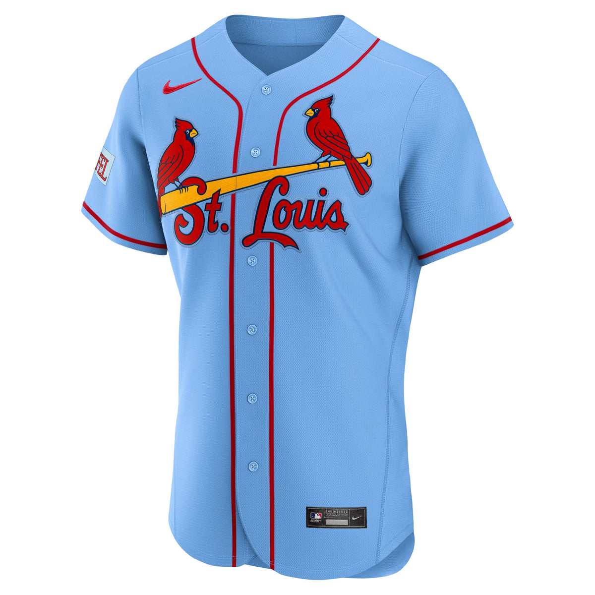 St. Louis Cardinals Nike Light Blue Alternate Sponsor Patch Authentic Jersey
