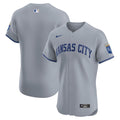 Kansas City Royals Nike Gray Road Vapor Premier Elite Patch Jersey