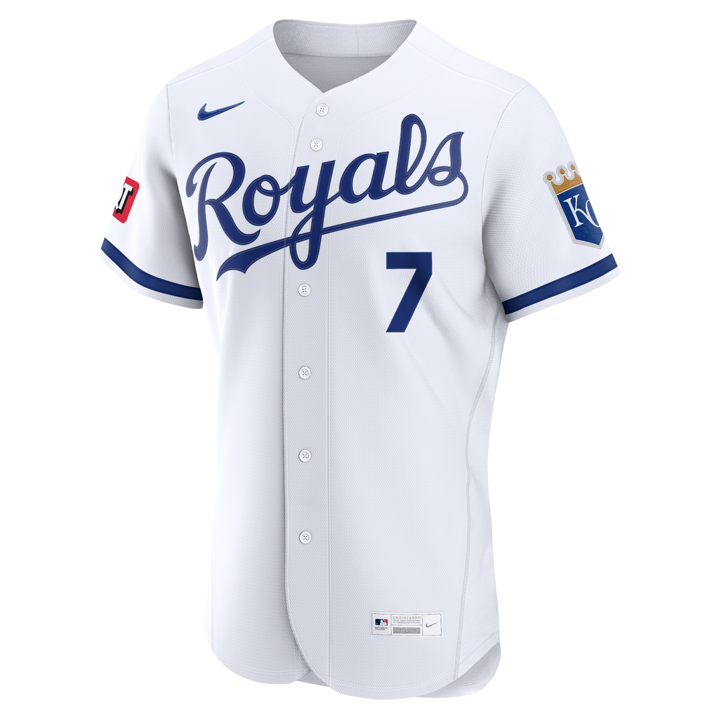 Kansas City Royals Bobby Witt Jr. Nike White Home Authentic Sponsor Patch Jersey