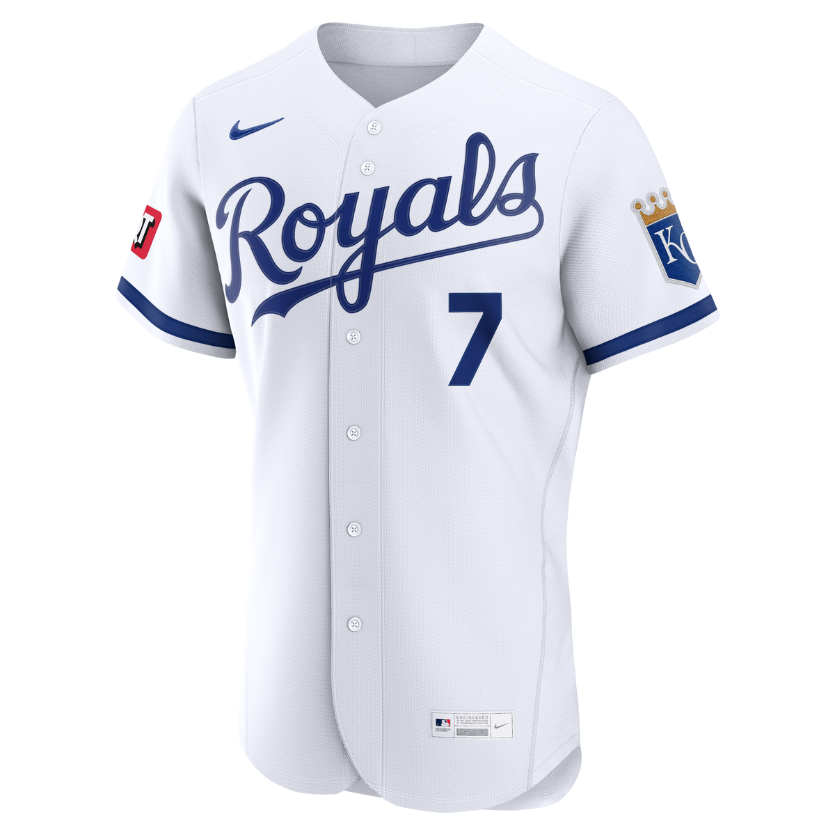 Kansas City Royals Bobby Witt Jr. Nike White Home Authentic Sponsor Patch Jersey