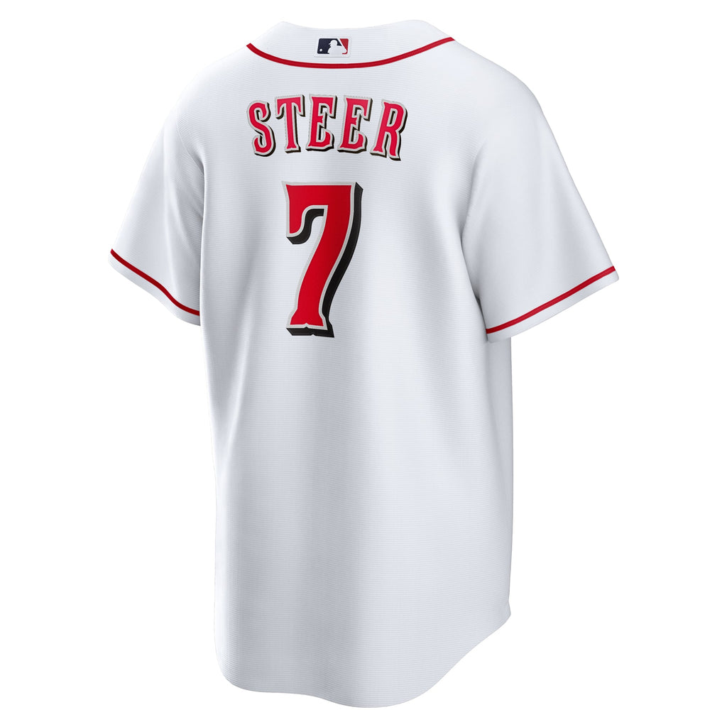 Cincinnati Reds Spencer Steer Nike White Home Replica Jersey