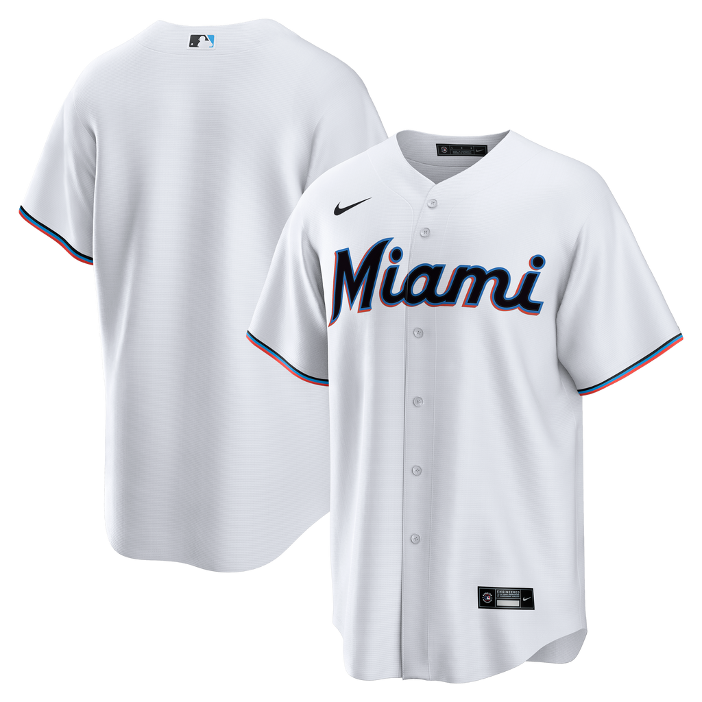 Miami Marlins Nike White Home Big & Tall Replica Jersey