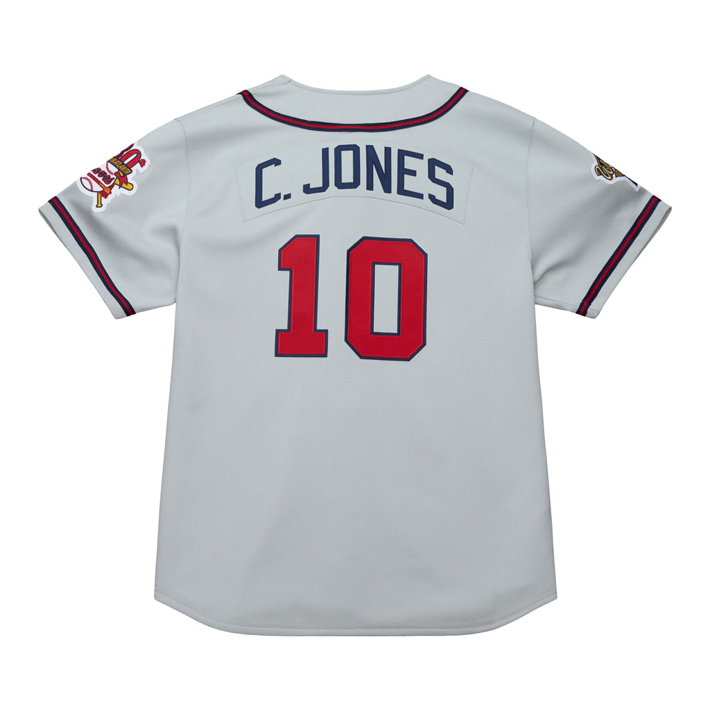 Atlanta Braves Chipper Jones Mitchell & Ness Gray 1995 Throwback Authentic Jersey