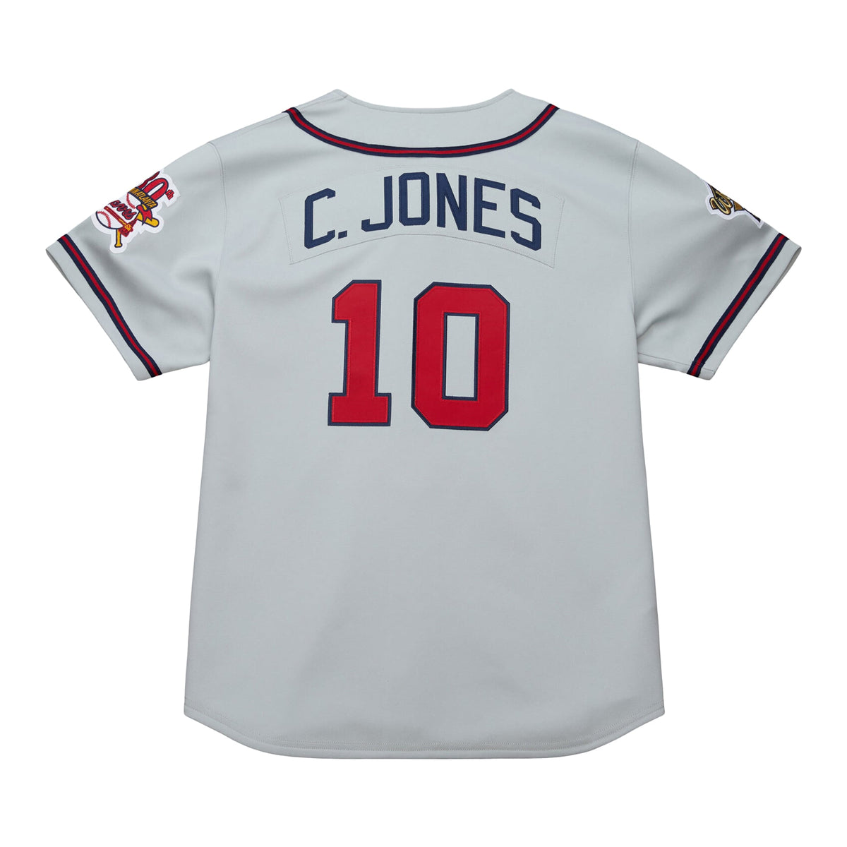 Atlanta Braves Chipper Jones Mitchell & Ness Gray 1995 Throwback Authentic Jersey