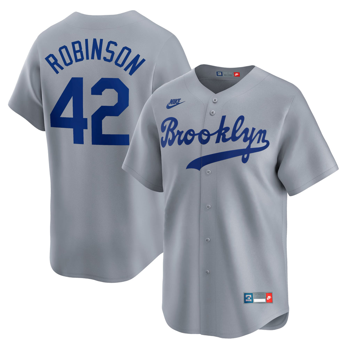 Brooklyn Dodgers Jackie Robinson Nike White Throwback Cooperstown Collection Limited Jersey