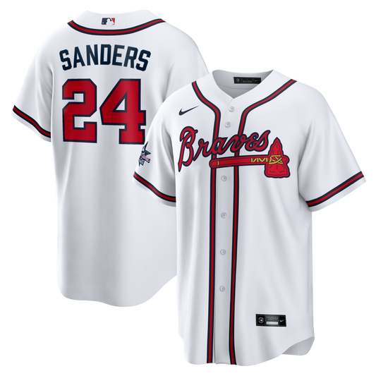 Atlanta Braves Deion Sanders Nike White Home Retired Player Replica Jersey