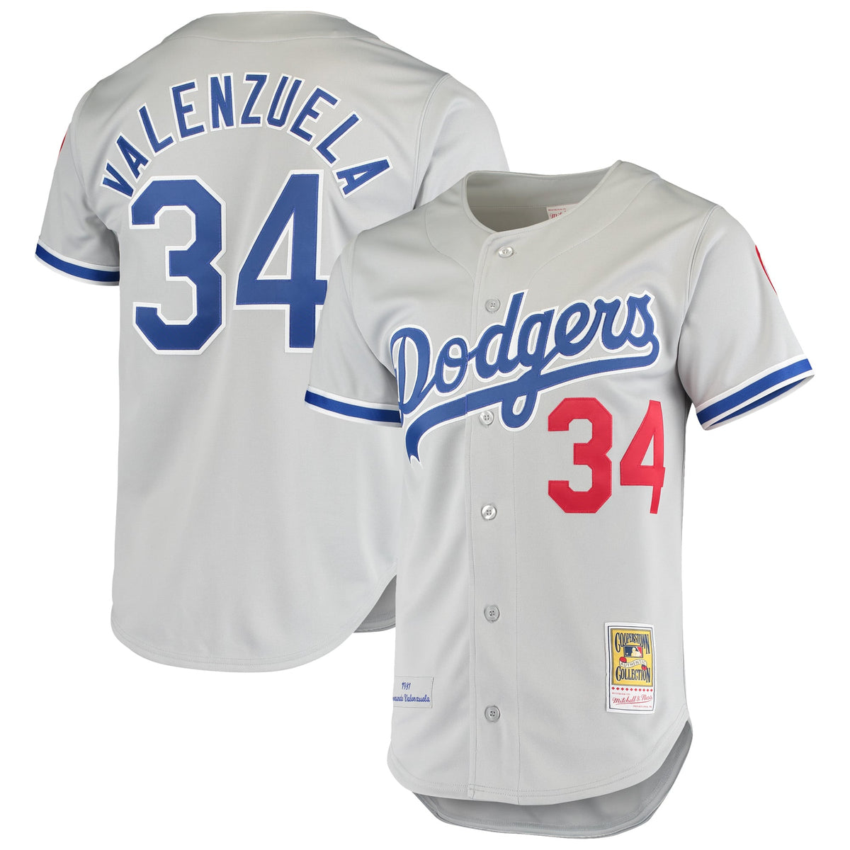 Los Angeles Dodgers Fernando Valenzuela Mitchell & Ness Gray Authentic Jersey