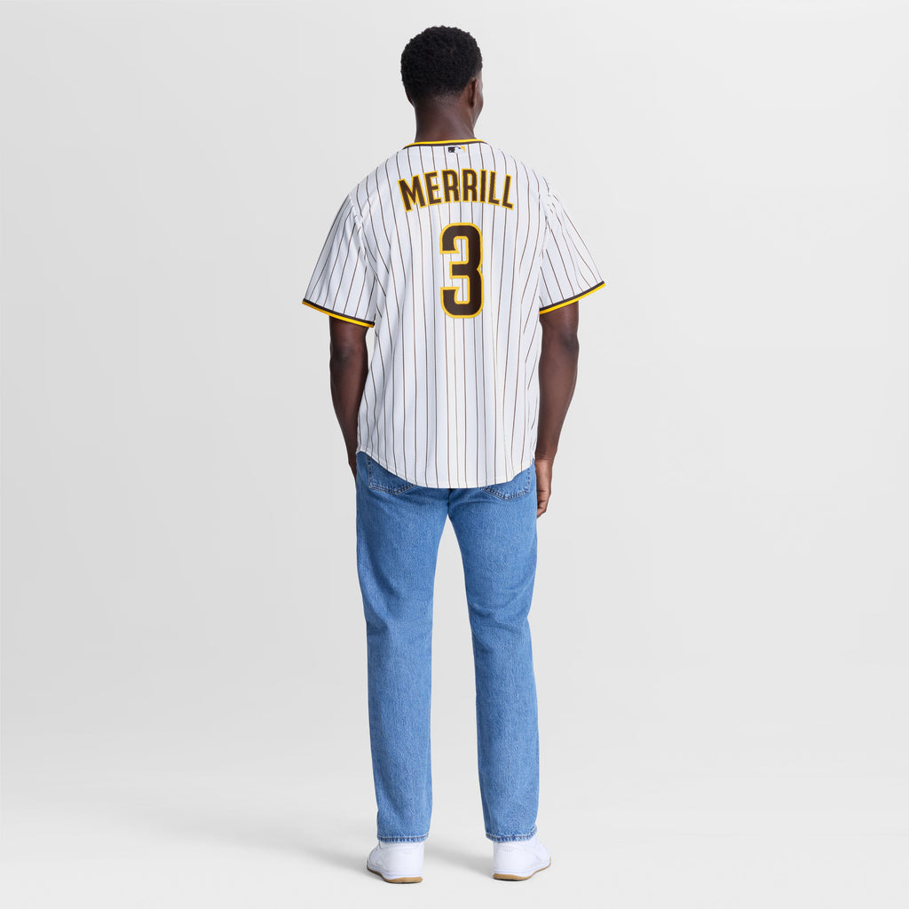 San Diego Padres Jackson Merrill Nike White Home Replica Player Jersey