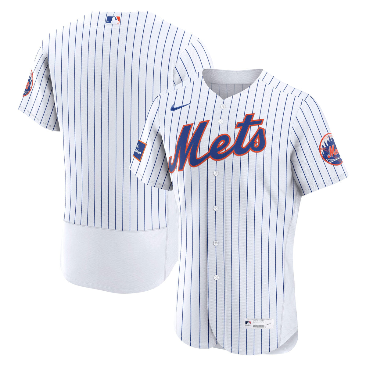 New York Mets Nike Black Alternate Sponsor Patch Authentic Jersey