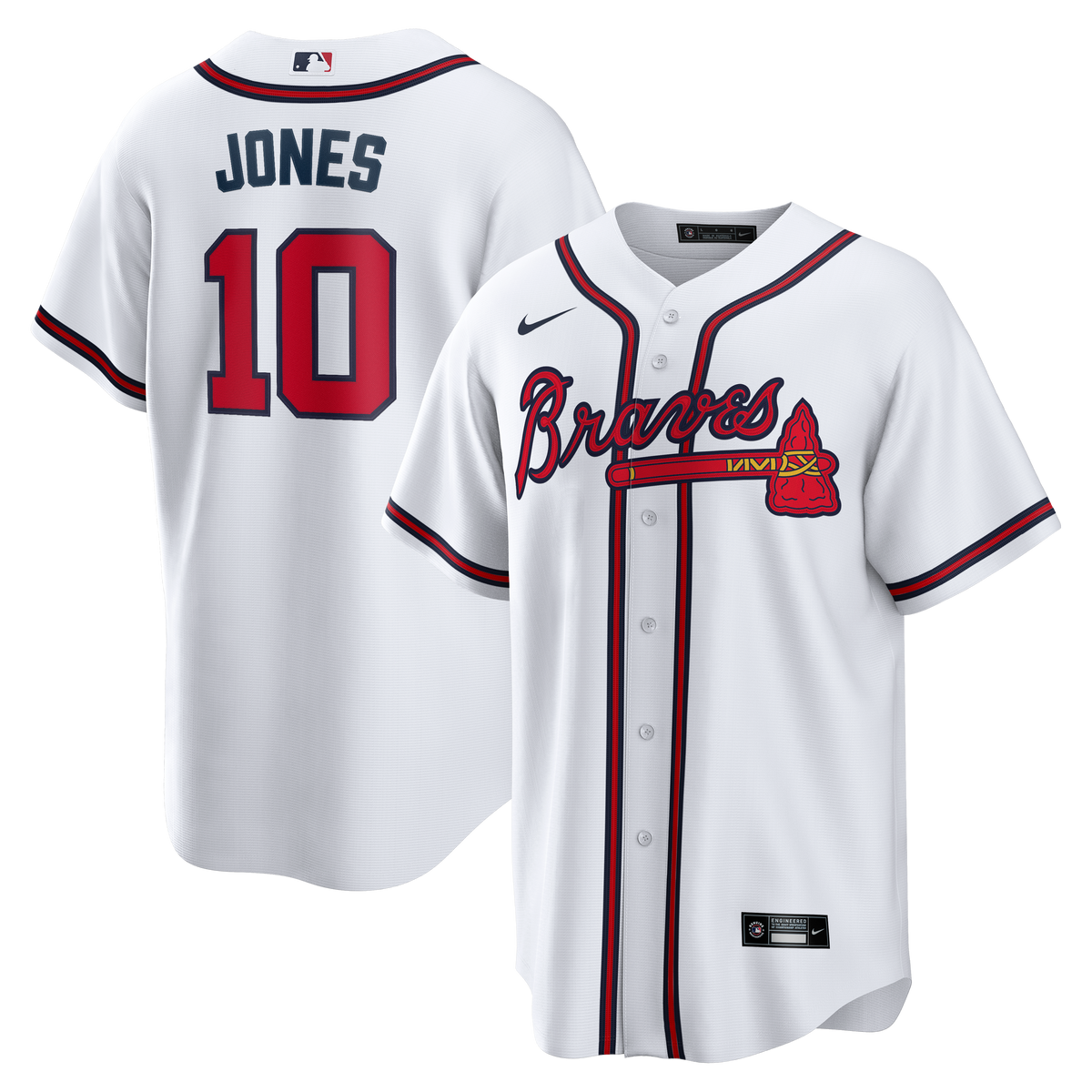 Atlanta Braves Chipper Jones Nike White Home Retired Player Replica Jersey