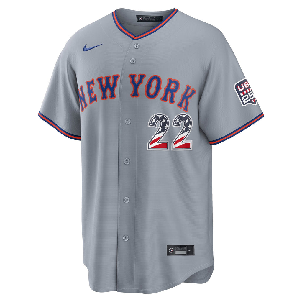 Fourth of July New York Mets Juan Soto Nike Gray USA 250 Stadium Jersey