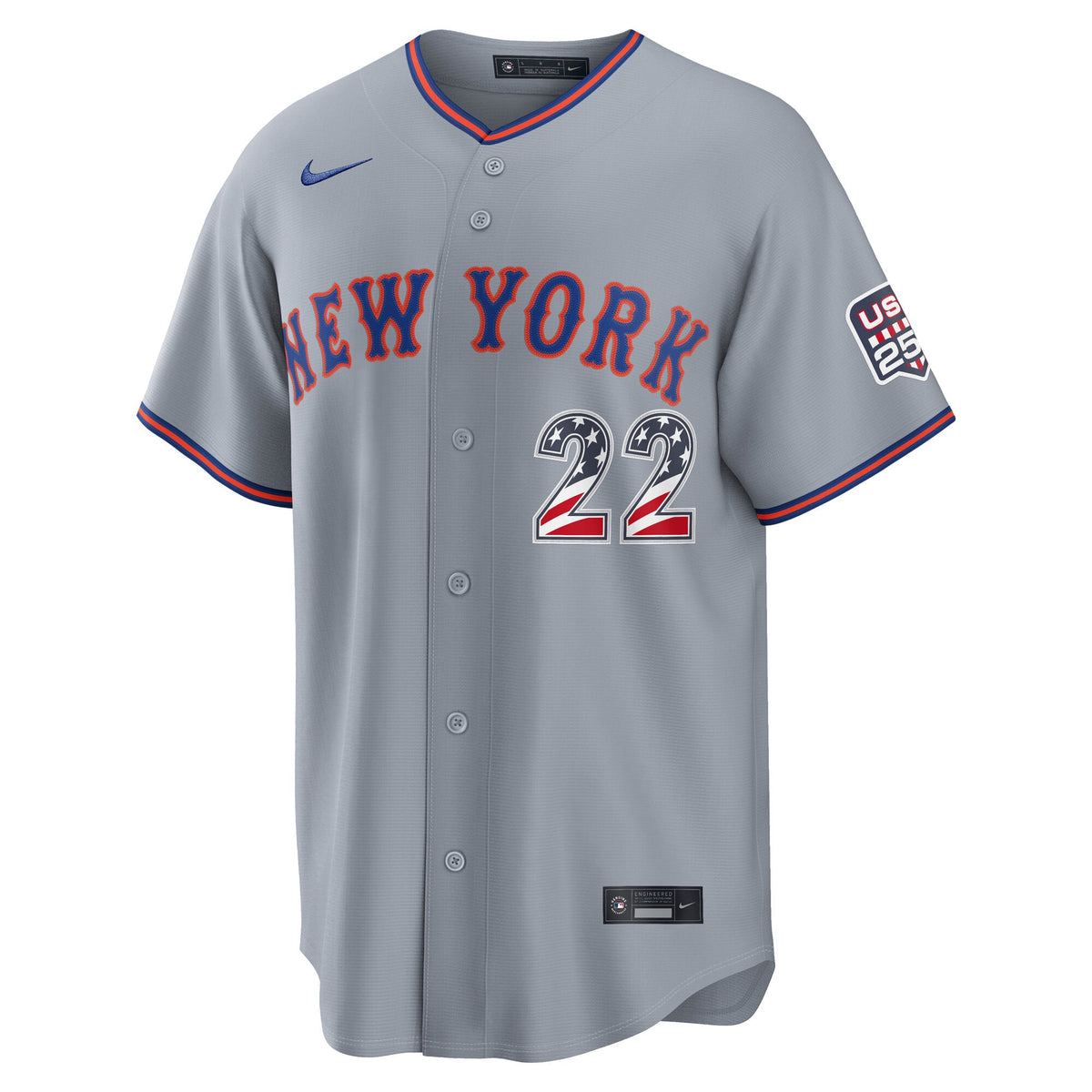 Fourth of July New York Mets Juan Soto Nike Gray USA 250 Stadium Jersey