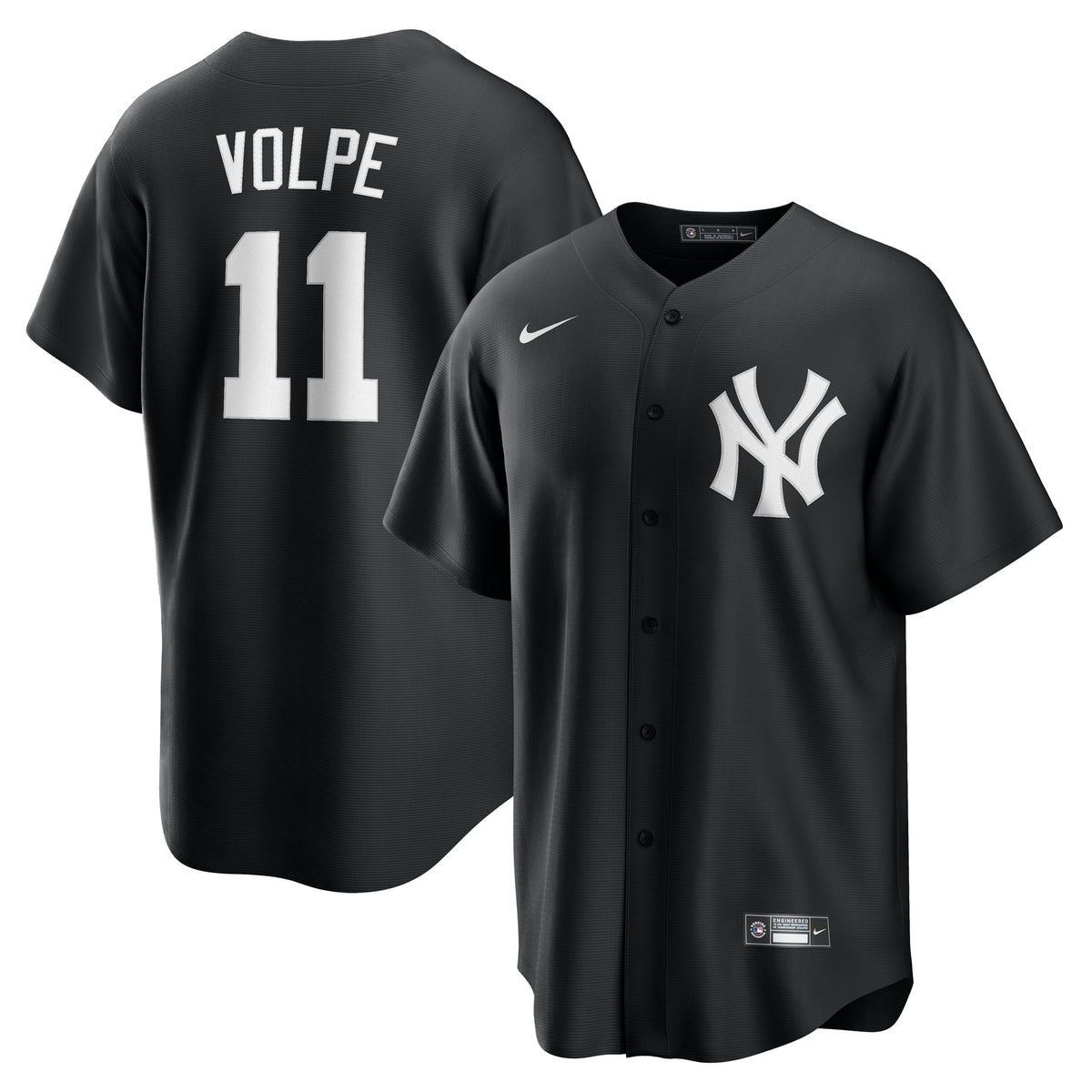 New York Yankees Anthony Volpe Nike Black Fashion Replica Player Jersey