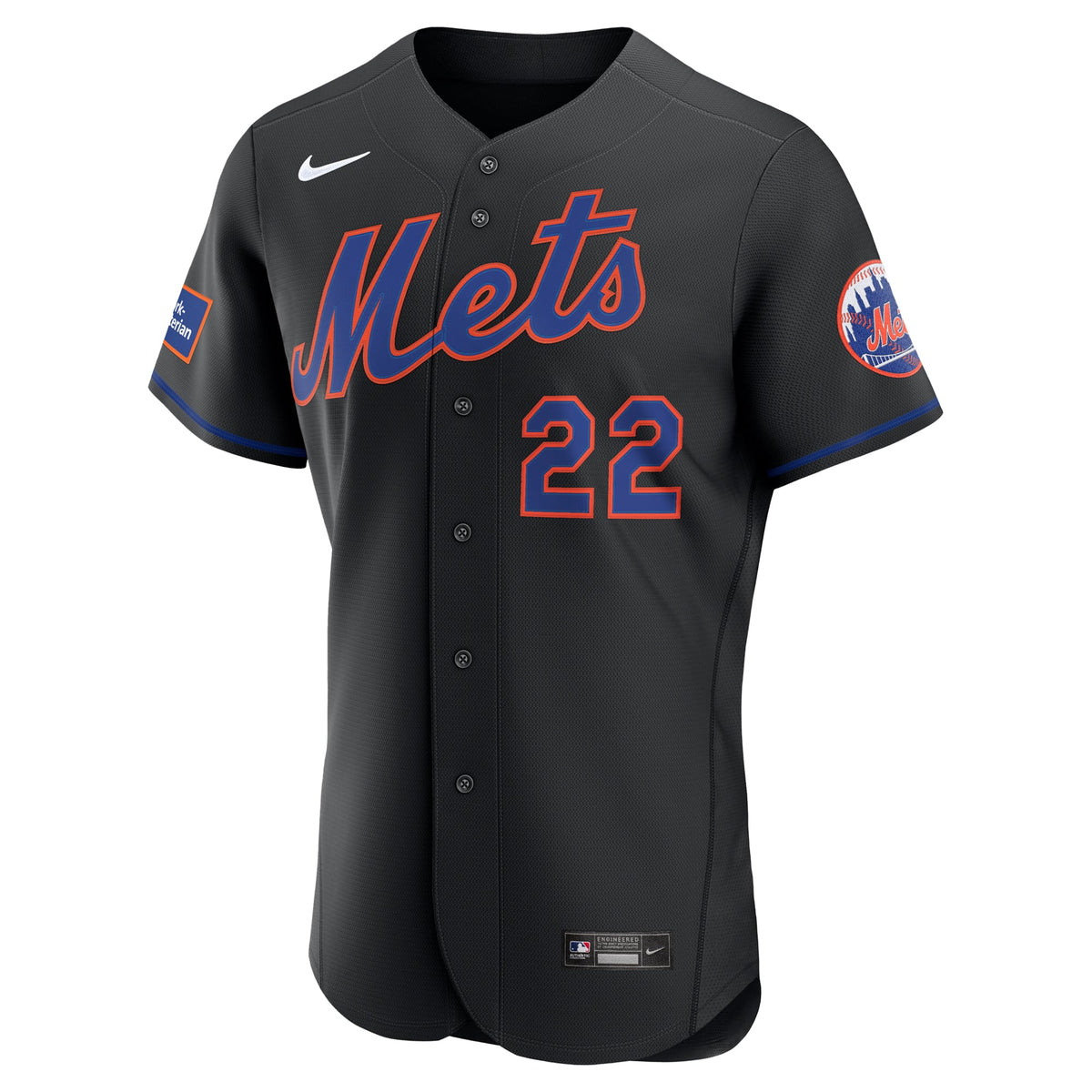 New York Mets Juan Soto Nike Black Alternate Authentic Sponsor Patch Jersey