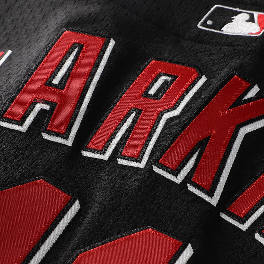 Cincinnati Reds Barry Larkin Mitchell & Ness Black Cooperstown Collection Mesh Batting Practice Button-Up Jersey