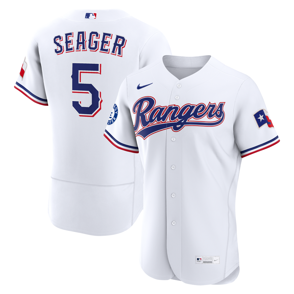 Texas Rangers Corey Seager Nike White Home Authentic Sponsor Patch Jersey