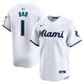 Miami Marlins Nike White #1 Dad Home Limited Jersey
