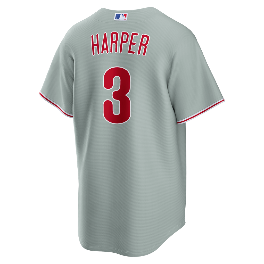 Philadelphia Phillies Bryce Harper Nike Gray Road Replica Jersey