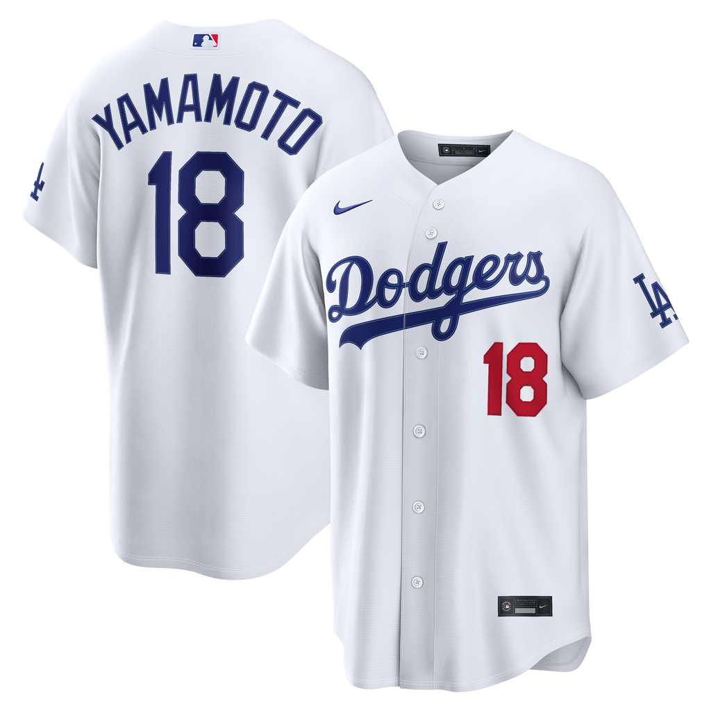 Los Angeles Dodgers Yoshinobu Yamamoto Nike White Home Stadium Jersey