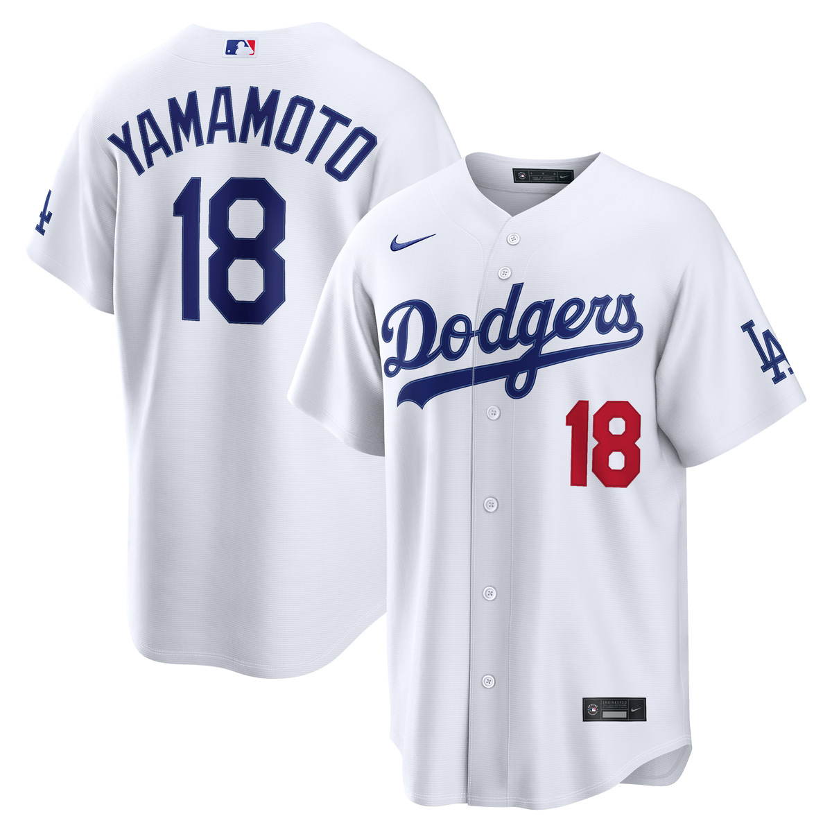 Los Angeles Dodgers Yoshinobu Yamamoto Nike White Home Stadium Jersey