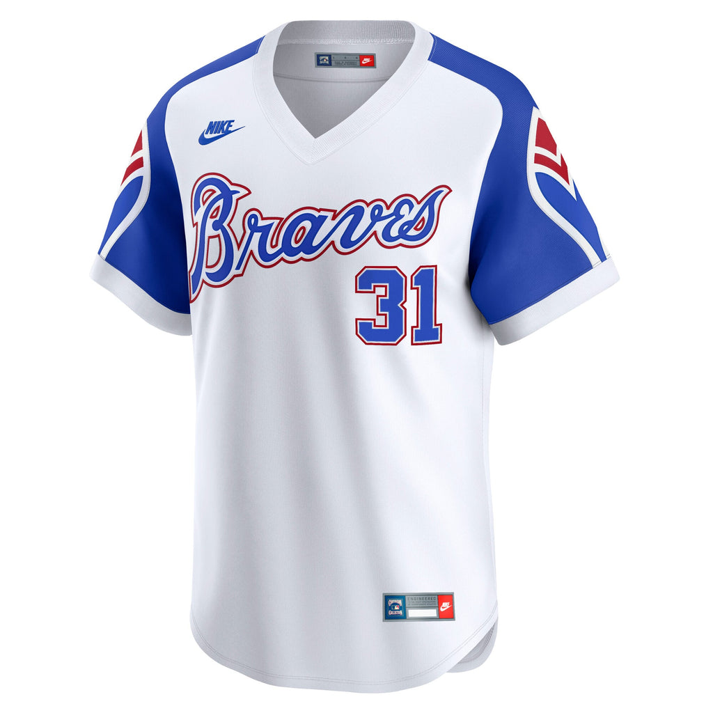 Atlanta Braves Greg Maddux Nike White Throwback Cooperstown Collection Limited Jersey