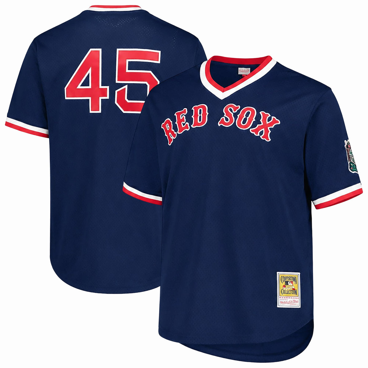 Boston Red Sox Pedro Martinez Mitchell & Ness Navy Big & Tall Cooperstown Mesh Batting Practice Jersey