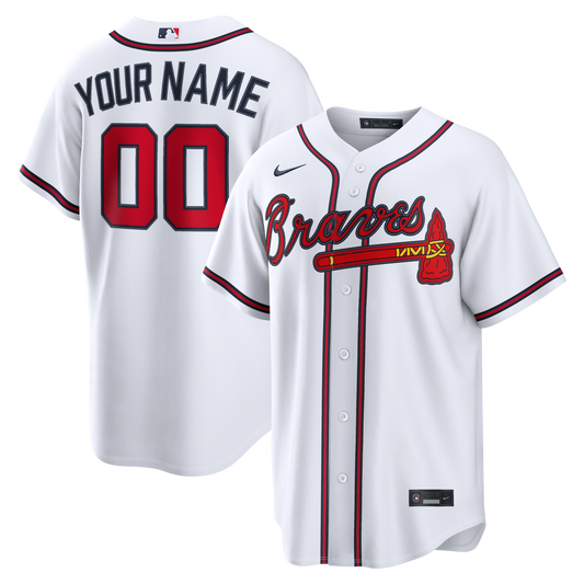 Atlanta Braves Nike White Home Replica Custom Jersey