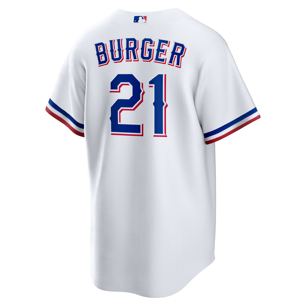 Texas Rangers Jake Burger Nike White Home Replica Jersey
