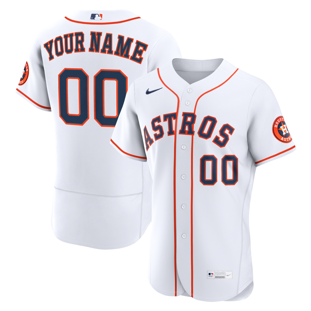 Houston Astros Nike White Home Authentic Custom Jersey