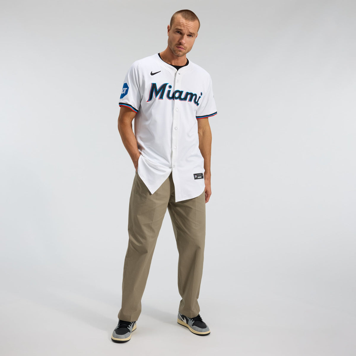 Miami Marlins Nike White Home Elite Jersey