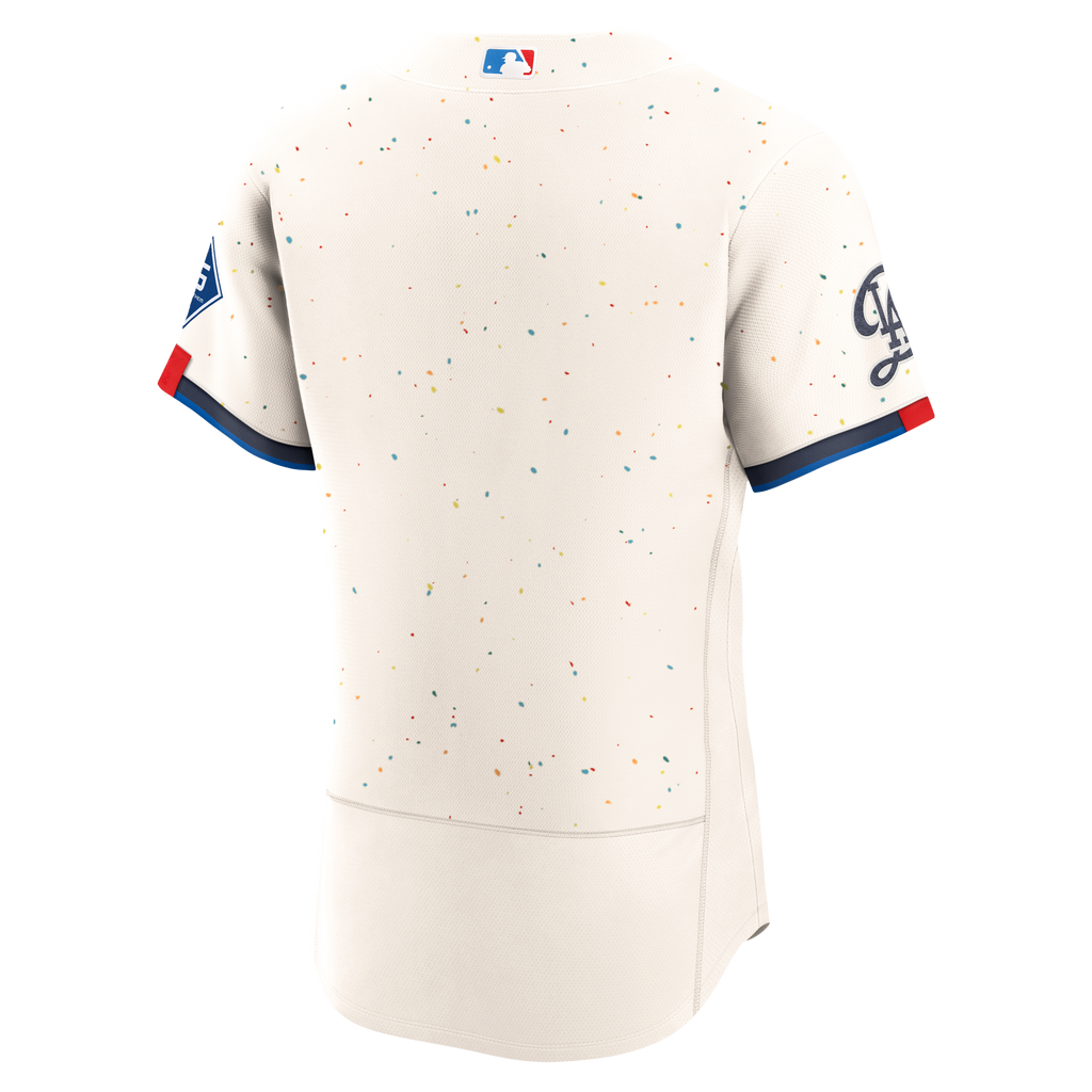 Los Angeles Dodgers Nike Cream City Connect Authentic Sponsor Patch Jersey