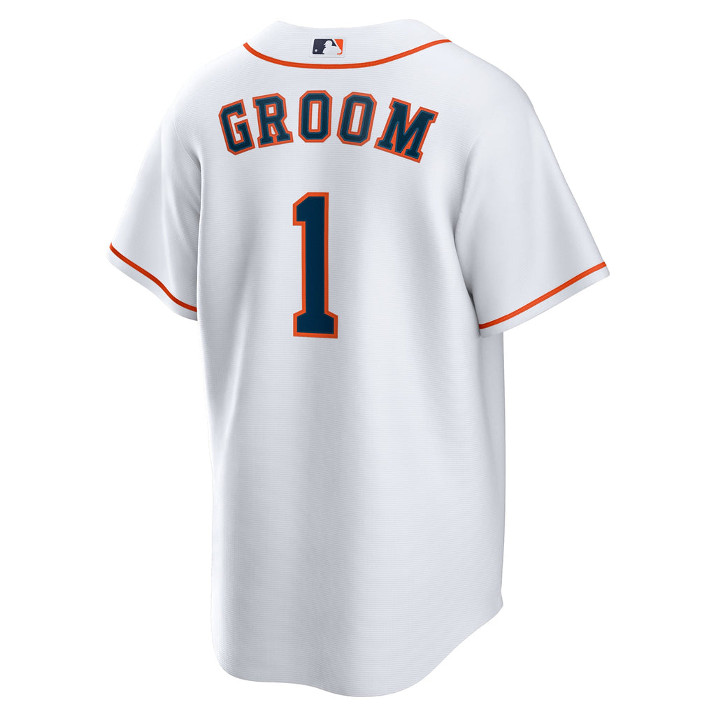 Houston Astros Nike White #1 Groom Home Replica Jersey