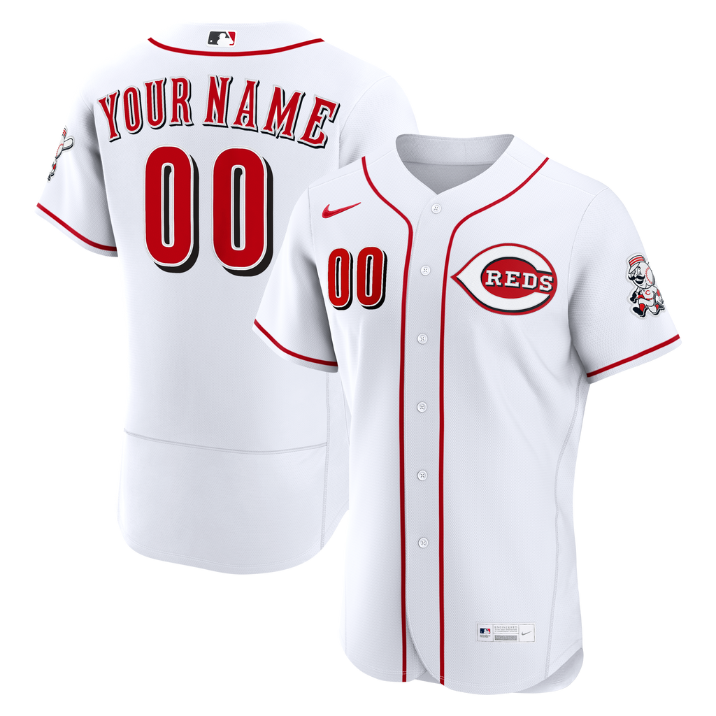 Cincinnati Reds Nike White Home Authentic Custom Jersey
