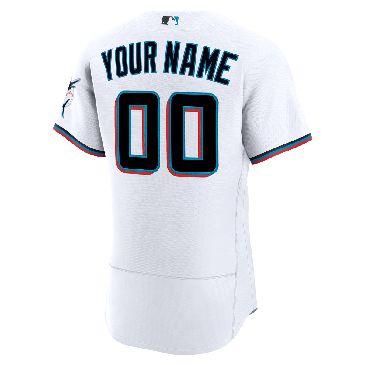 Miami Marlins Nike White Home Authentic Custom Jersey