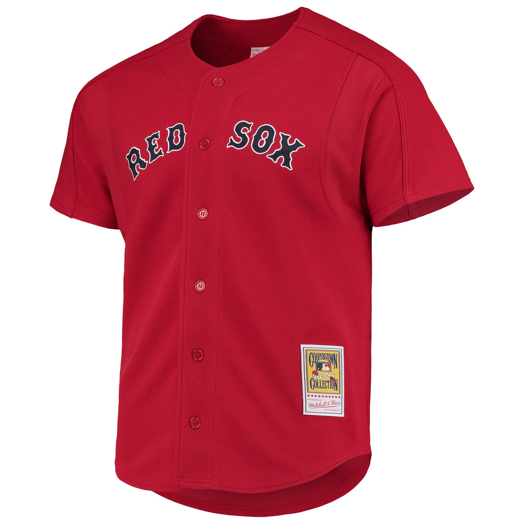 Boston Red Sox David Ortiz Mitchell & Ness Red Cooperstown Collection Mesh Batting Practice Button-Up Jersey