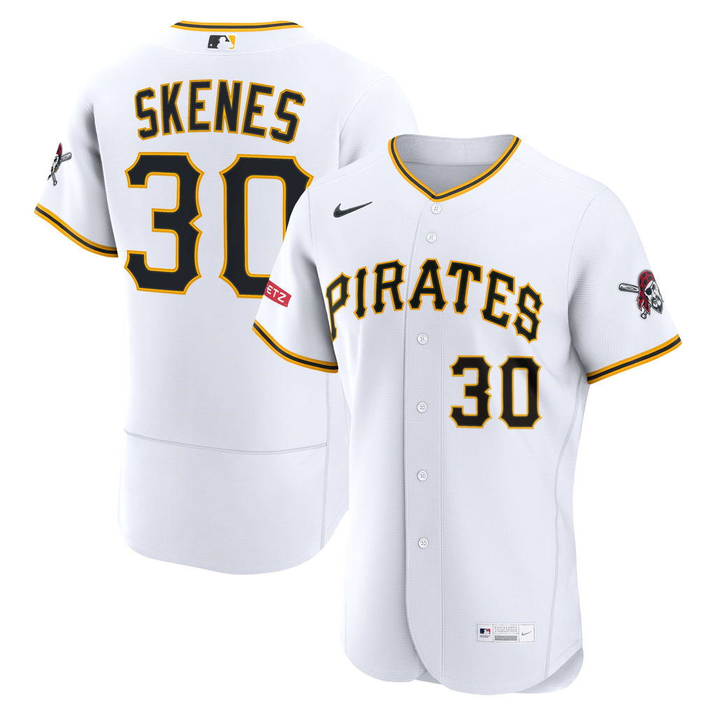 Pittsburgh Pirates Paul Skenes Nike White Home Authentic Sponsor Patch Jersey
