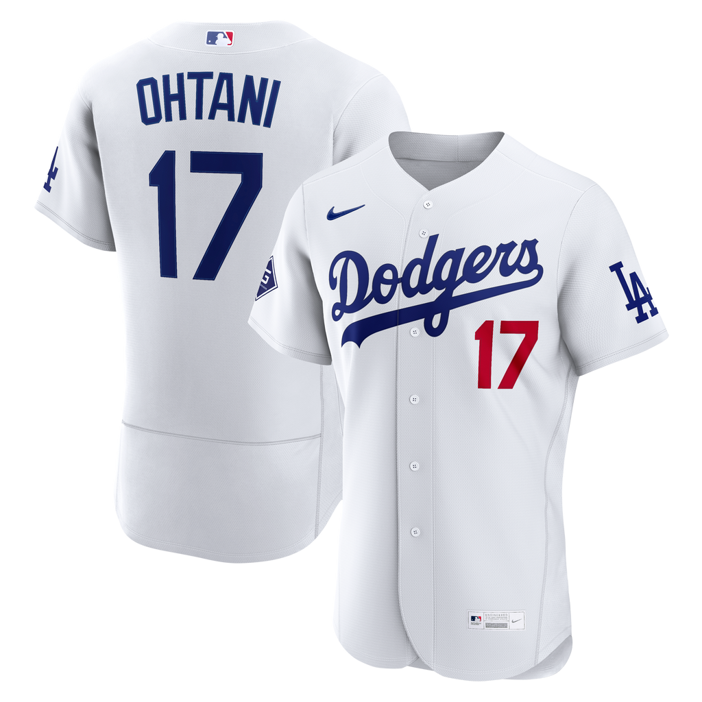 Los Angeles Dodgers Shohei Ohtani Nike White Home Authentic Sponsor Patch Jersey