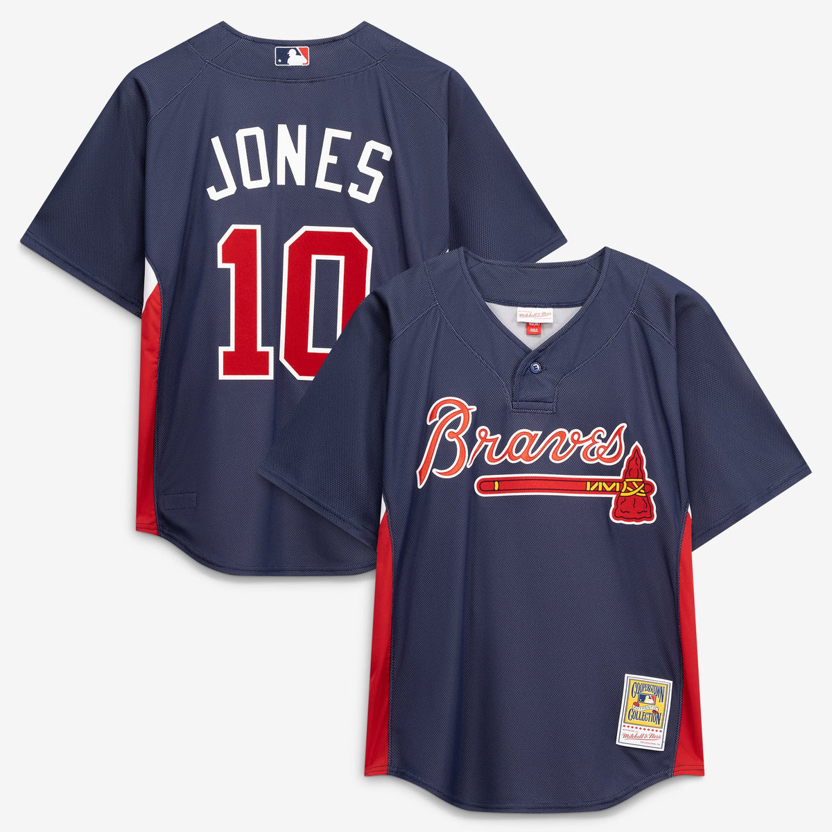 Atlanta Braves Chipper Jones Mitchell & Ness Navy Authentic Batting Practice Jersey