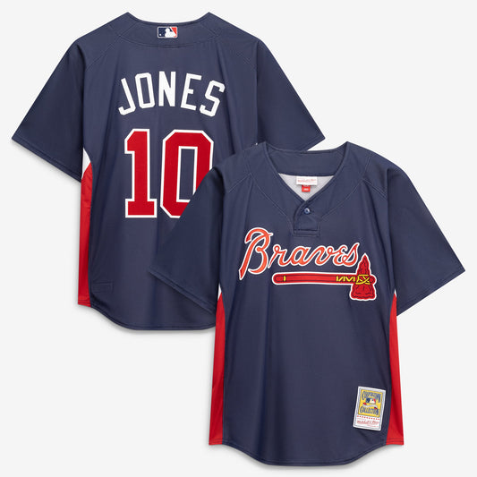 Atlanta Braves Chipper Jones Mitchell & Ness Navy Authentic Batting Practice Jersey
