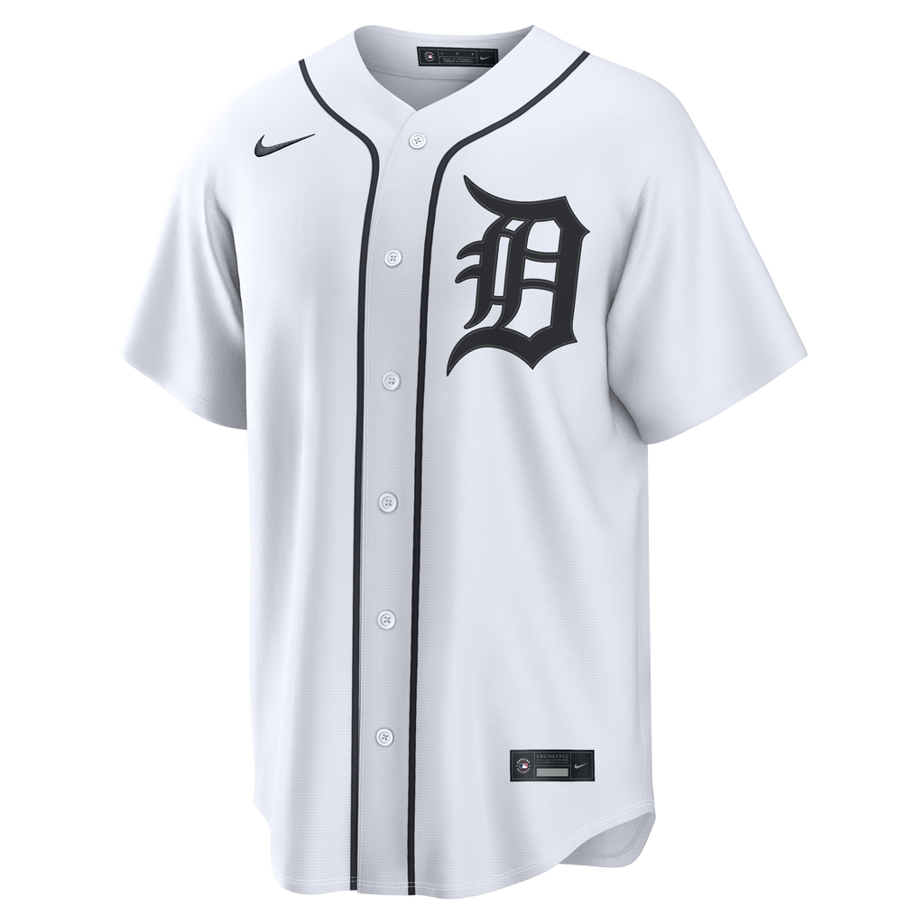 Detroit Tigers Nike White Home Replica Custom Jersey