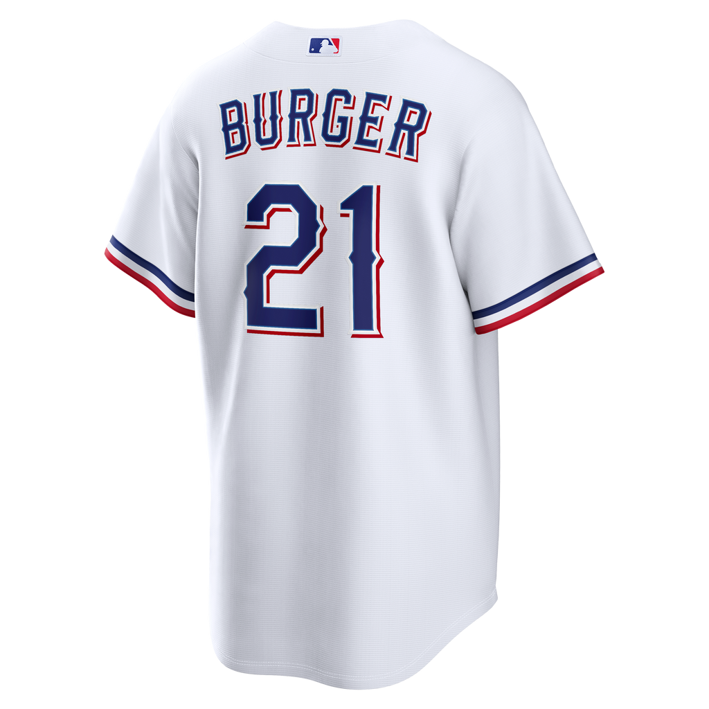 Texas Rangers Jake Burger Nike White Home Replica Jersey