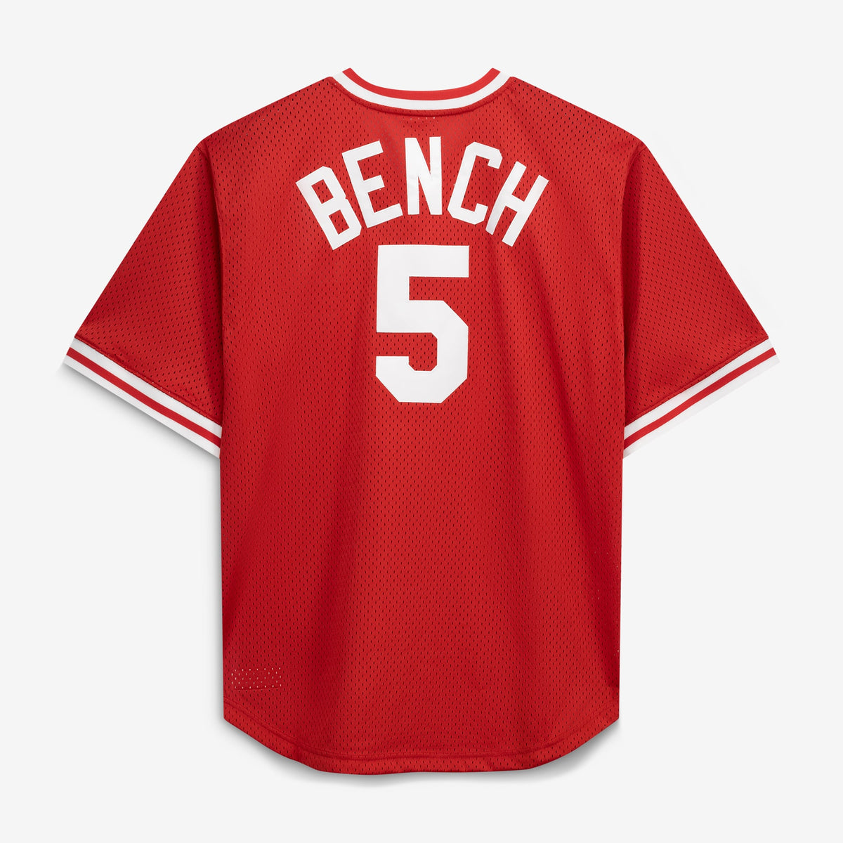 Cincinnati Reds Johnny Bench Mitchell & Ness Red Cooperstown Collection Big & Tall Mesh Batting Practice Jersey