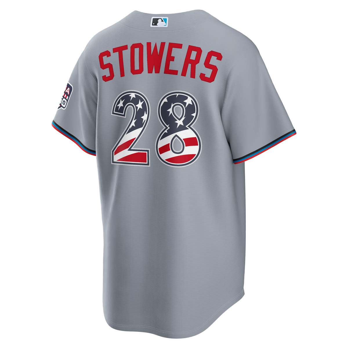 Fourth of July Miami Marlins Kyle Stowers Nike Gray USA 250 Stadium Jersey