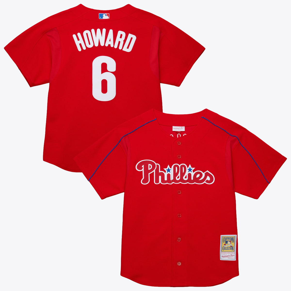 Philadelphia Phillies Ryan Howard Mitchell & Ness Red Big & Tall Cooperstown Mesh Batting Practice Jersey